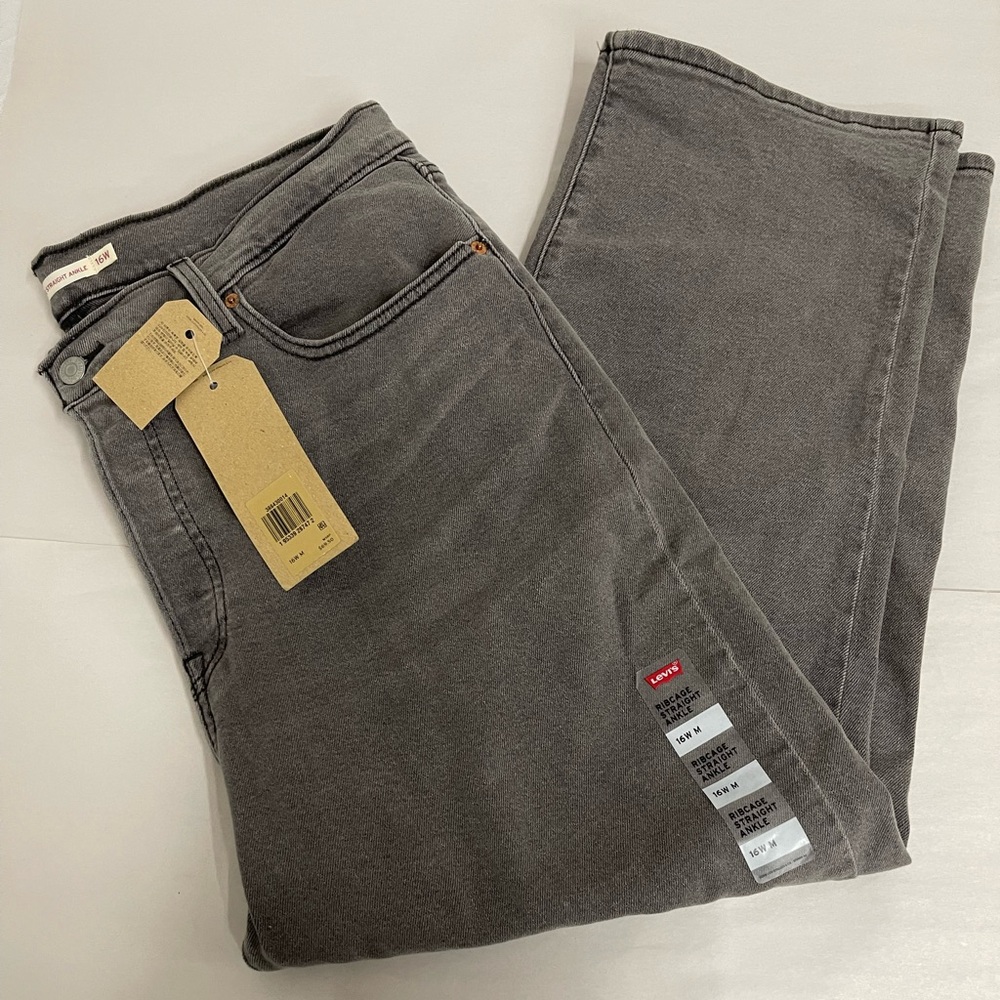 Levi's Ribcage Straight Ankle for women , Gray , size 16W M , R14B - Picture 3 of 6